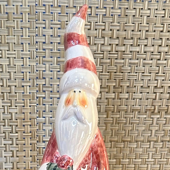 ππHPπNWOT Modern Tall Santa Pencil Figurine Iridescent Ceramic - Picture 2 of 9